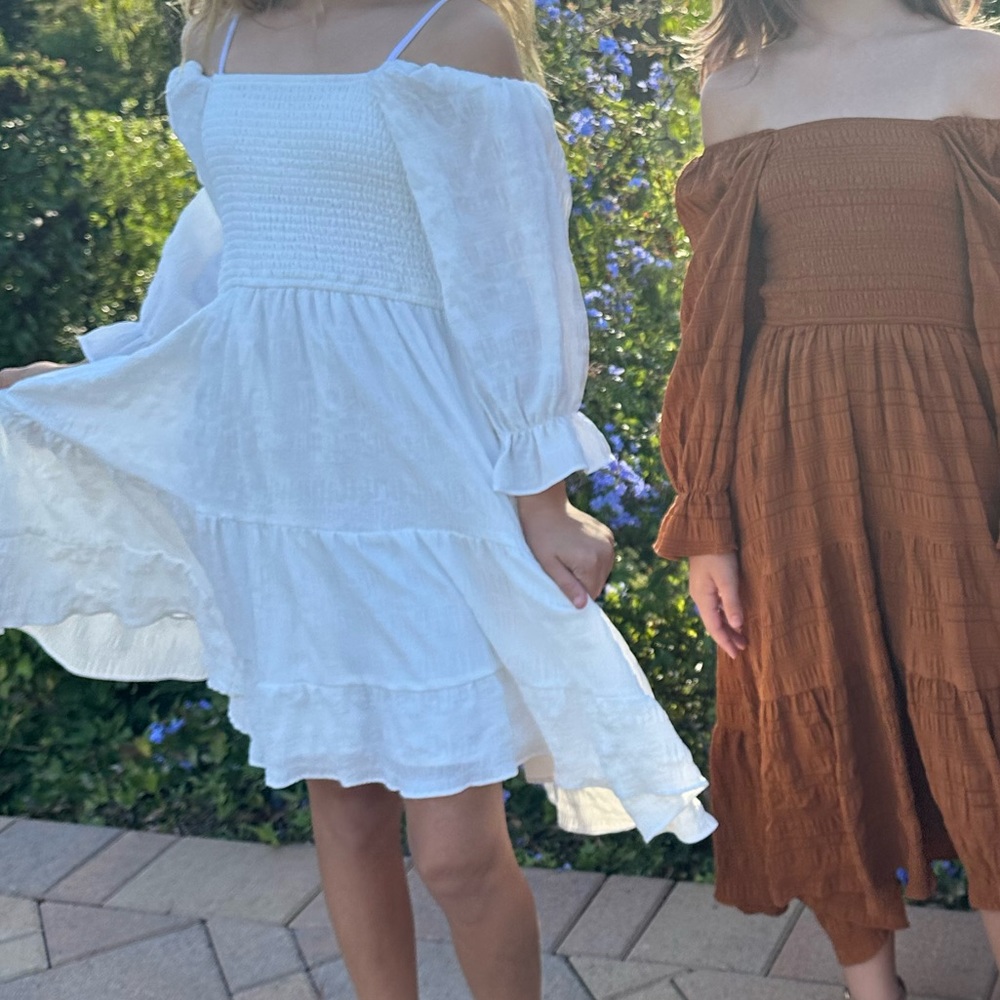 Joyfolie Mia Joy Girls White Peasant Dress, Size 12, Ethereal Photo Shoot Ready
